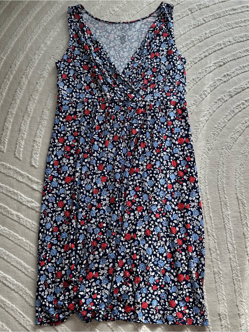 St. John's Bay | Navy Floral Sleeveless Midi Dress